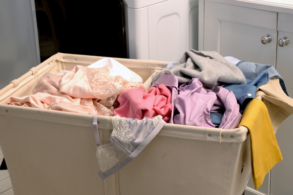 Laundry hamper of silk garments
