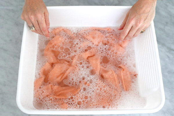 handwashing a garment